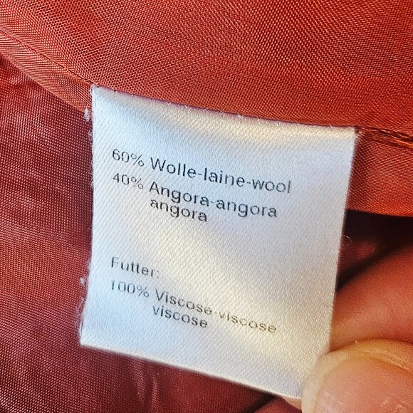 Akris Punto Women's Jacket Blazer Wool Angora Orange Size 14 - Picture 7 of 7